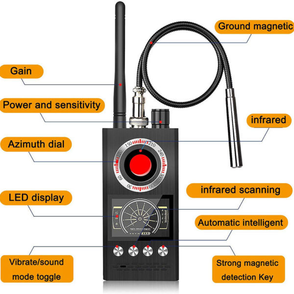  K68 Hidden Camera Detector Anti Spy Detector Portable RF  Wireless Detector Electromagnetic Field Radiation Detector for Home Office  Car : Industrial & Scientific